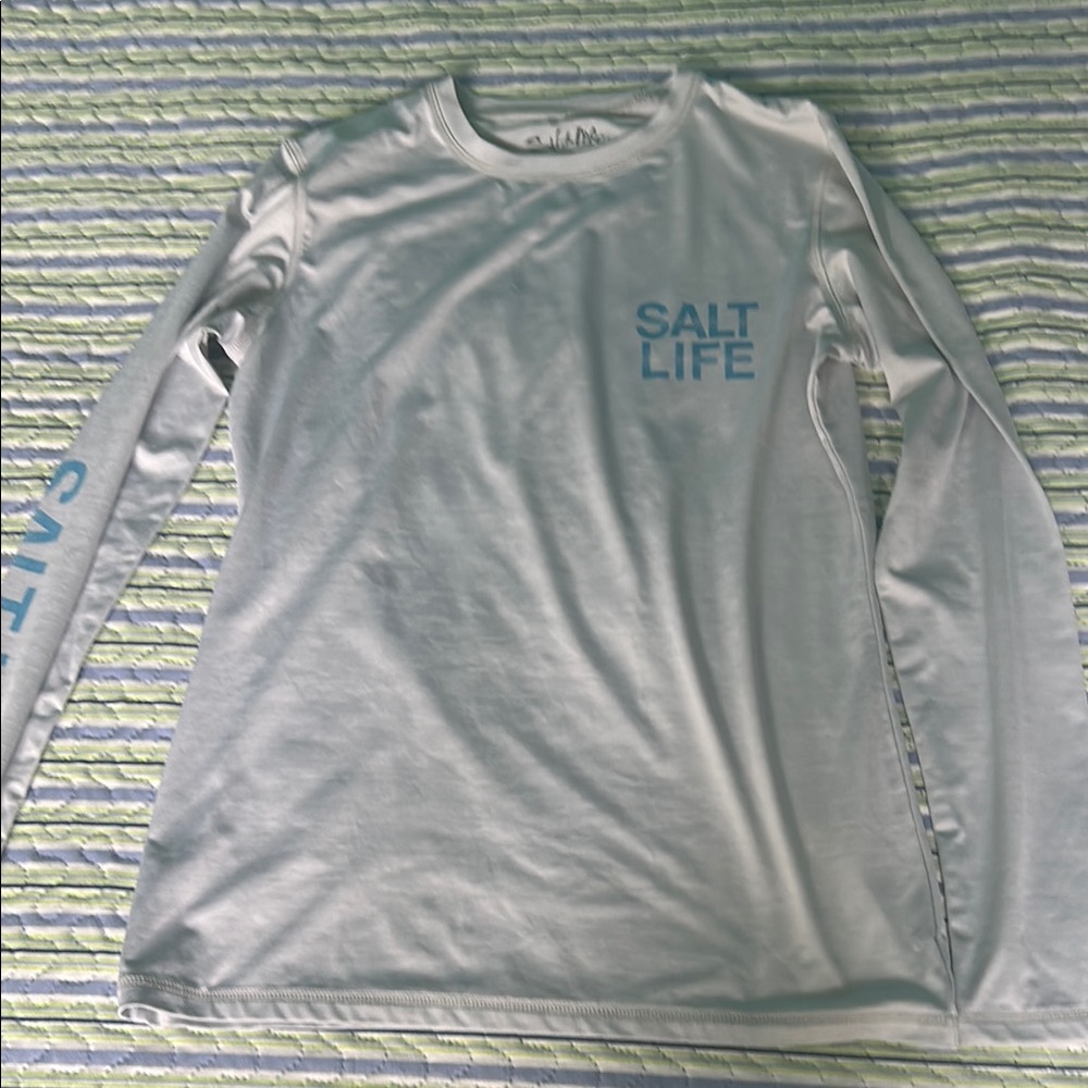 Salt Life Gray and Blue Long Sleeve Tee